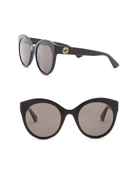 gucci 52mm round cat eye sunglasses|gucci cat eye sunglasses black.